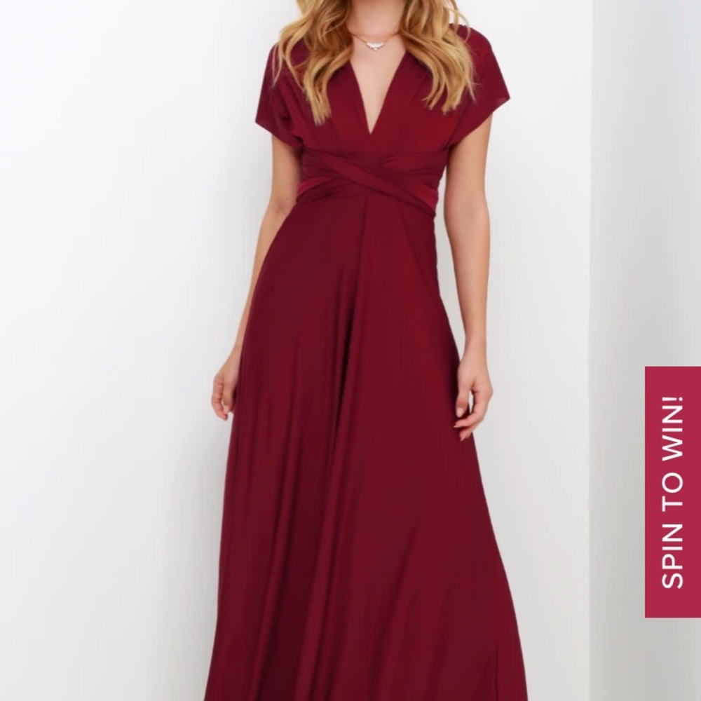 Lulus burgundy convertible maxi dress